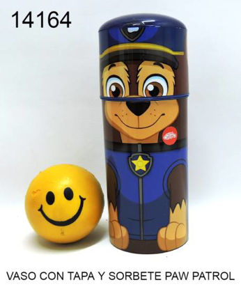 Imagen de VASO CON TAPA Y SORBETE PAW PATROL 12.22X